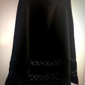 Cato•Black Midi Skirt•Sheer paneling design•Size M